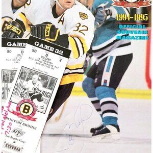 1994-95 SIGNED Cam Neely Boston Bruins Souvenir Magazine NHL w/ 2 Tickets DWR4